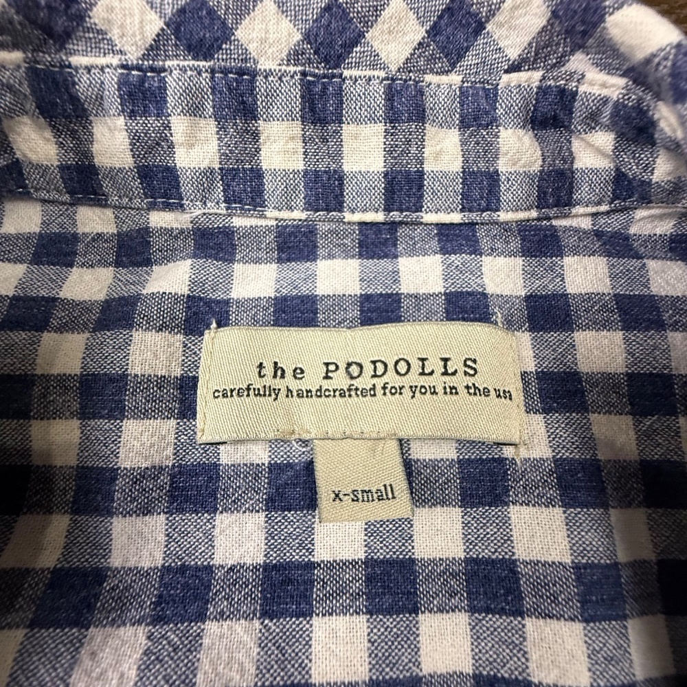 Anthropologie The Podolls Gingham Short Sleeve Shirt Dress, Tie Front, Size XS - Picture 5 of 13